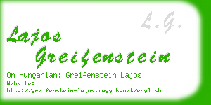 lajos greifenstein business card